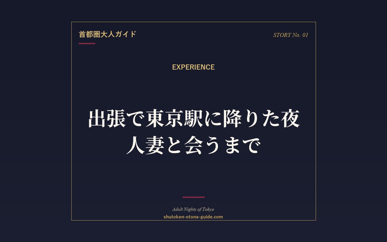 出張で東京駅に降りた夜、人妻と会うまで【体験談】